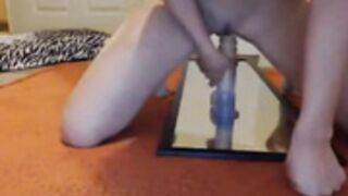 samanthajay hot rides a big blue dildo 06262013 vintage