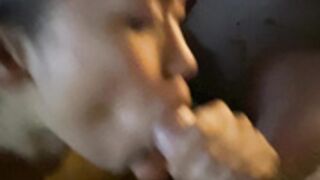 LONG SLOPPY BLOWJOB ASIAN SLUT DRAINS HER MASTERS BALLS