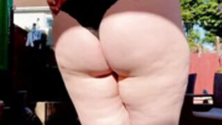 BabyP3ach Flashing tits ass and pussy outside 2