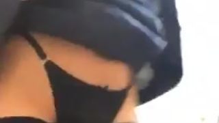 Flight stewardess, masturbates with orgasm in mid-fligh