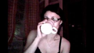 Sexy russian fit-girl in shorts and glasses.