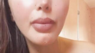 Irish woman playing with big boobs