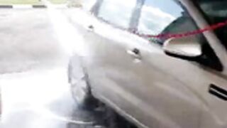 Oxana FLASHING IN A PUBLIC TRANSPORT AND NUDE CARWASH