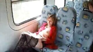 Oxana FLASHING IN A PUBLIC TRANSPORT AND NUDE CARWASH