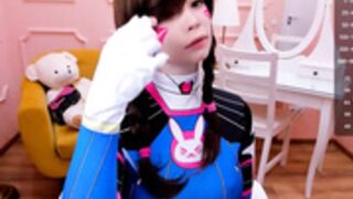 arikajoy flashing breasts dva cosplay