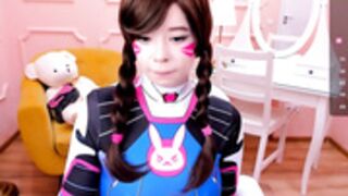 arikajoy flashing breasts dva cosplay