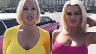 Paris Limo foursome Sienna and Rebecca