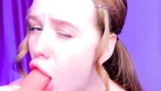 Lovebabyblush teen give toy blow job, saggy tits