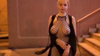 Mila Amour ❤️ WalkingStrips In Public At Night 🌙