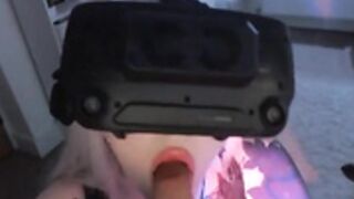 OnlyTyans Runabutt blowjob sucks in vr helmet