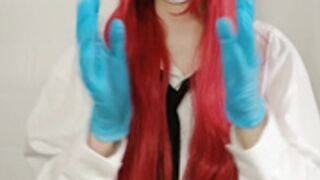 Red haired JOI in gloves