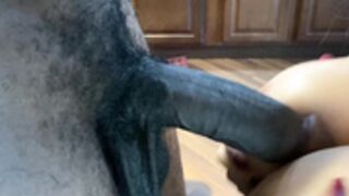 Skye Evans    BG BJ in kitchen