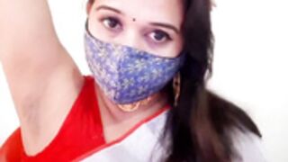 neha664 Shows Face With Mask And Armpits