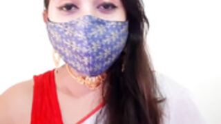neha664 Shows Face With Mask And Armpits