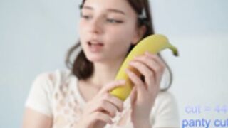 Floret_Joy, Wet tshirt, Banana BJ tease.