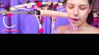 Zoe Mills Saliva on her body