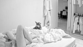 Leora is fucked in the mouth by Paul and rubs his balls