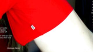 Sly slut teases and vibes her pussy concealed