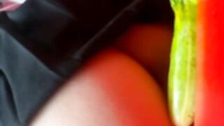 Mina Mi ass finger and put cucumber in ass