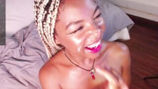 Cute ebony nice facial