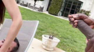 Clea Gaultier - Poolside Threesome With Black And White