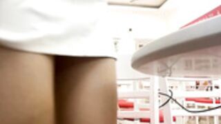 Mina-Mi Bend Over And Ass Show In The Public