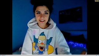 Tayashine rubbing her feet on a dildo