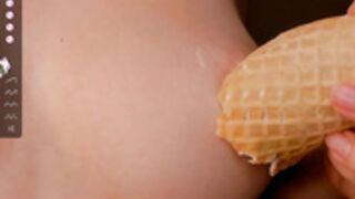 bzzzme ice cream dripping on tits