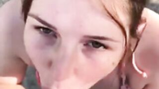 Lena Pape aus Herne - Public Blowjob am Strand