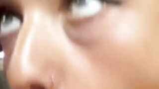 Closeup Bimbo deep blowjob