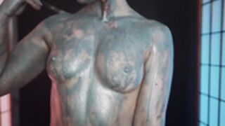 Excitease Silver body painting