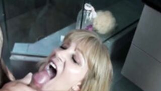 wife 2024-01-14 takes hubby cum shot in mouth dripping