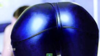 Aria black slick non nude, a curvy cat