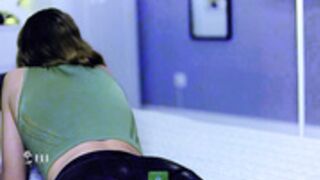 Aria black slick non nude, a curvy cat