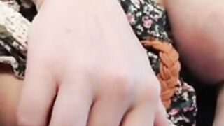 Engorged amateur Brunette in the parking lot