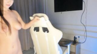 Lina Tyan in white zombie chair