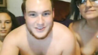 Lucky Fat Guy Threesome Blowjob