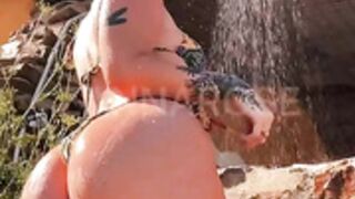 Blonde Girl Bathing Publically