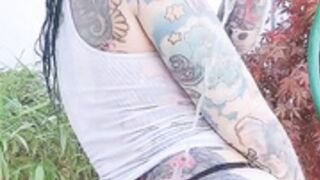 Riae playing with water