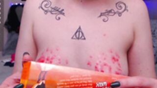L1ly_Paw Wax on boobs and dildo riding