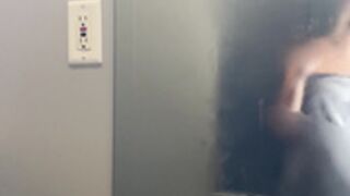 Lyric Yung steamy bathroom mirror
