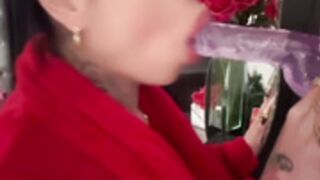 Lovely mimi dildo deepthroat