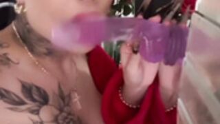 Lovely mimi dildo deepthroat