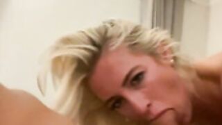 Horny hotwife spitroasted by hubby and friend