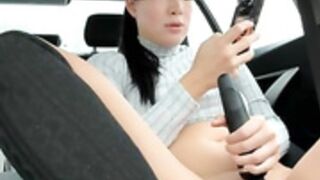 clairewntr fucks gear shift on cam