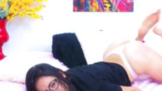 She spanks himself until orgasm