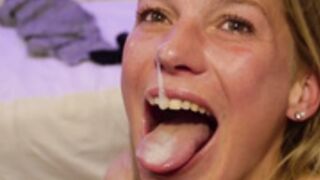 Joannadea cum in mouth + cum play + swallow