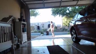 Exhibitionist mother flashing of naughty masturbating