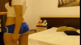 Megs in short shorts