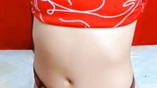 Amazing girl waving her belly